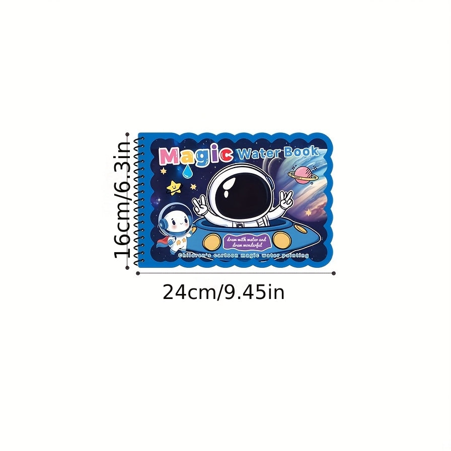Hatwoo 1 Pack Random Style Magic Water Book With Pen (Random Color), Educational Magic Water Painting Book, Reusable Graffiti Filling Book, Christmas Gift
