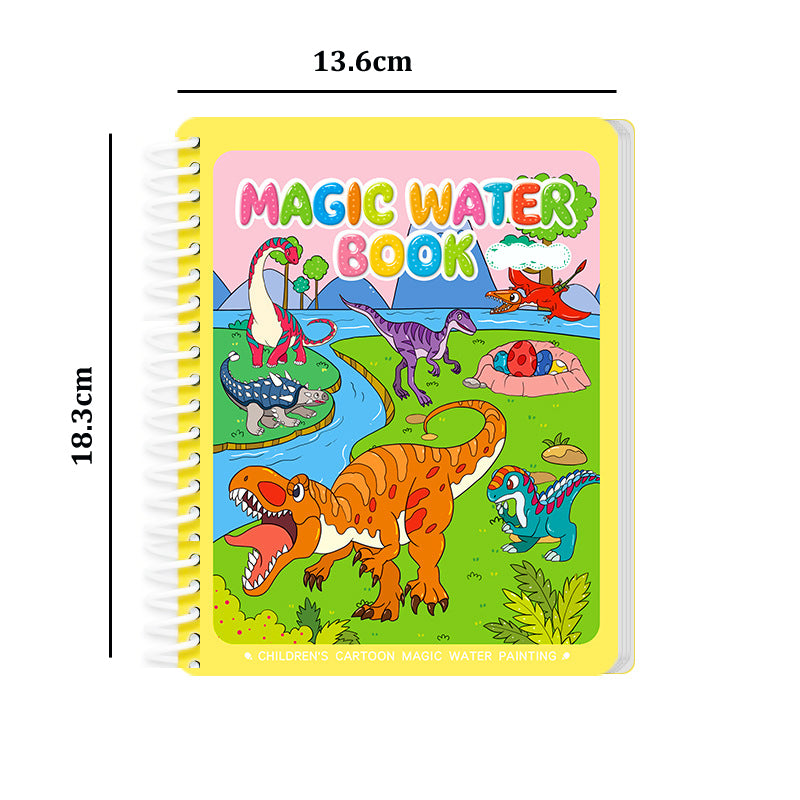 Hatwoo 2 Pack Random Style Magic Water Book With Pen (Random Color), Educational Magic Water Painting Book, Reusable Graffiti Filling Book, Christmas Gift