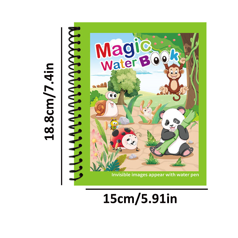 Hatwoo 8 Pack Magic Water Book With Pen (Random Color), Educational Magic Water Painting Book, Reusable Graffiti Filling Book, Christmas Gift