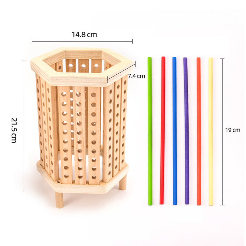 Hatwoo Colored Stick Games, Balance Stick Focus Training Multiplayer Parent-Child Interactive Board Game, Spatial Thinking Educational Toy, Christmas Halloween Gift Fun Family Party Games Blocks Set Wooden