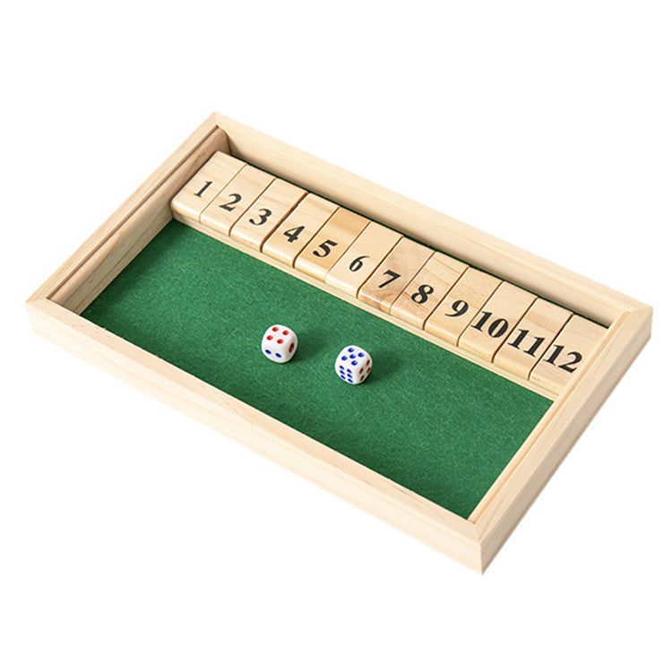 Hatwoo Wooden Shut the Box Math Board Game with Number Tiles for 1-2 Players, Ideal for Number Practice Addition Subtraction Skills Educational Family Strategy Game Night Gift