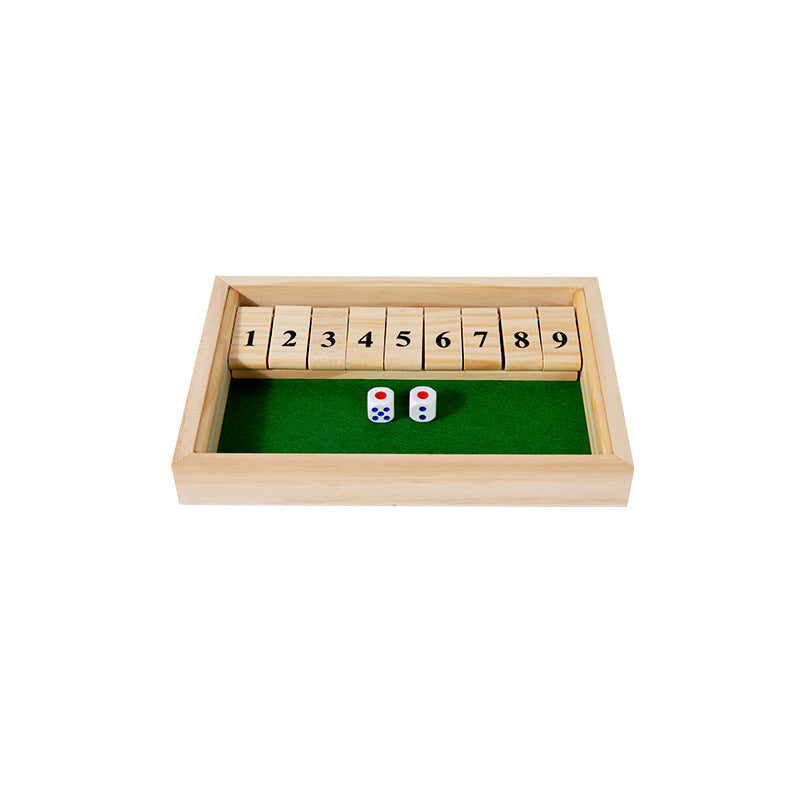 Hatwoo Wooden Shut the Box Math Board Game with Number Tiles for 1-2 Players, Ideal for Number Practice Addition Subtraction Skills Educational Family Strategy Game Night Gift
