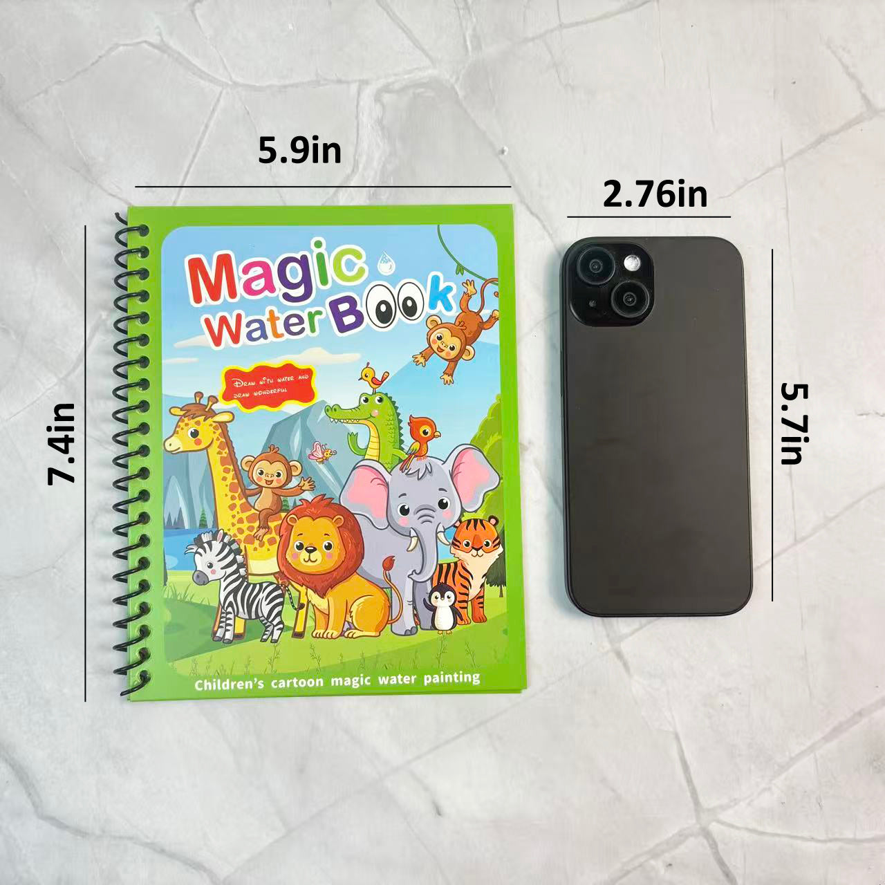 Hatwoo 18 Pack Magic Water Book With Pen (Random Color), Educational Magic Water Painting Book, Reusable Graffiti Filling Book, Christmas Gift