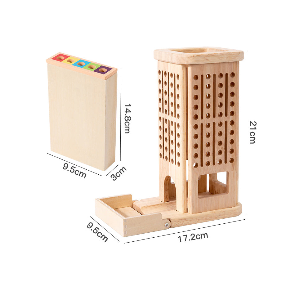 Hatwoo Wooden 3-in-1 Pulling Stick Board Game, Enhances Children's Fine Motor Skills and Patience Training, Cognitive Development Educational Interactive Board Game Toy,  Playful Design