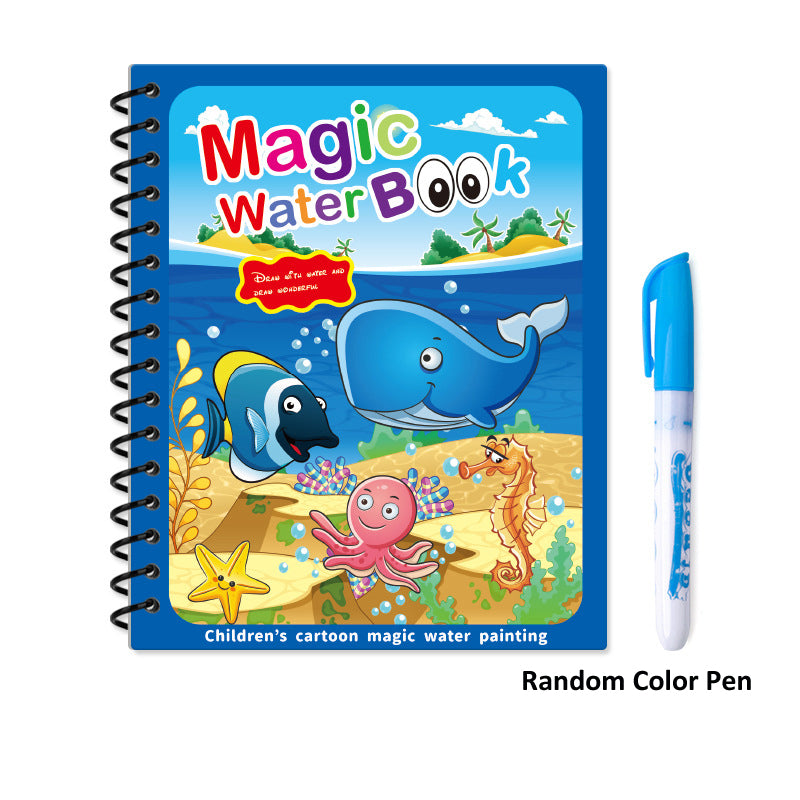 Hatwoo 2 Pack  Magic Water Book With Pen (Random Color), Educational Magic Water Painting Book, Reusable Graffiti Filling Book, Christmas Gift