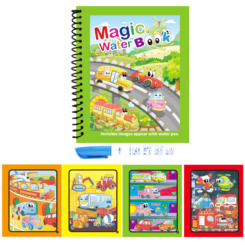 Hatwoo 2 Pack Magic Water Book With Pen (Random Color), Educational Magic Water Painting Book, Reusable Graffiti Filling Book, Christmas Gift