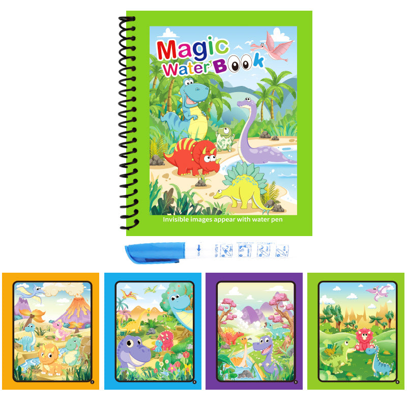 Hatwoo 18 Pack Magic Water Book With Pen (Random Color), Educational Magic Water Painting Book, Reusable Graffiti Filling Book, Christmas Gift