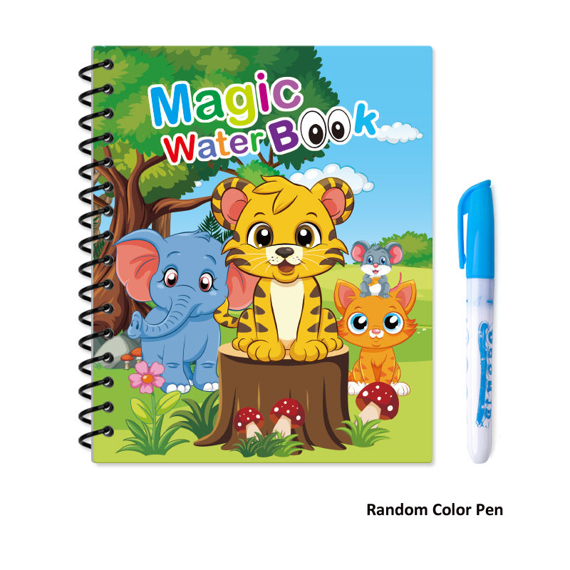 Hatwoo 2 Pack  Magic Water Book With Pen (Random Color), Educational Magic Water Painting Book, Reusable Graffiti Filling Book, Christmas Gift