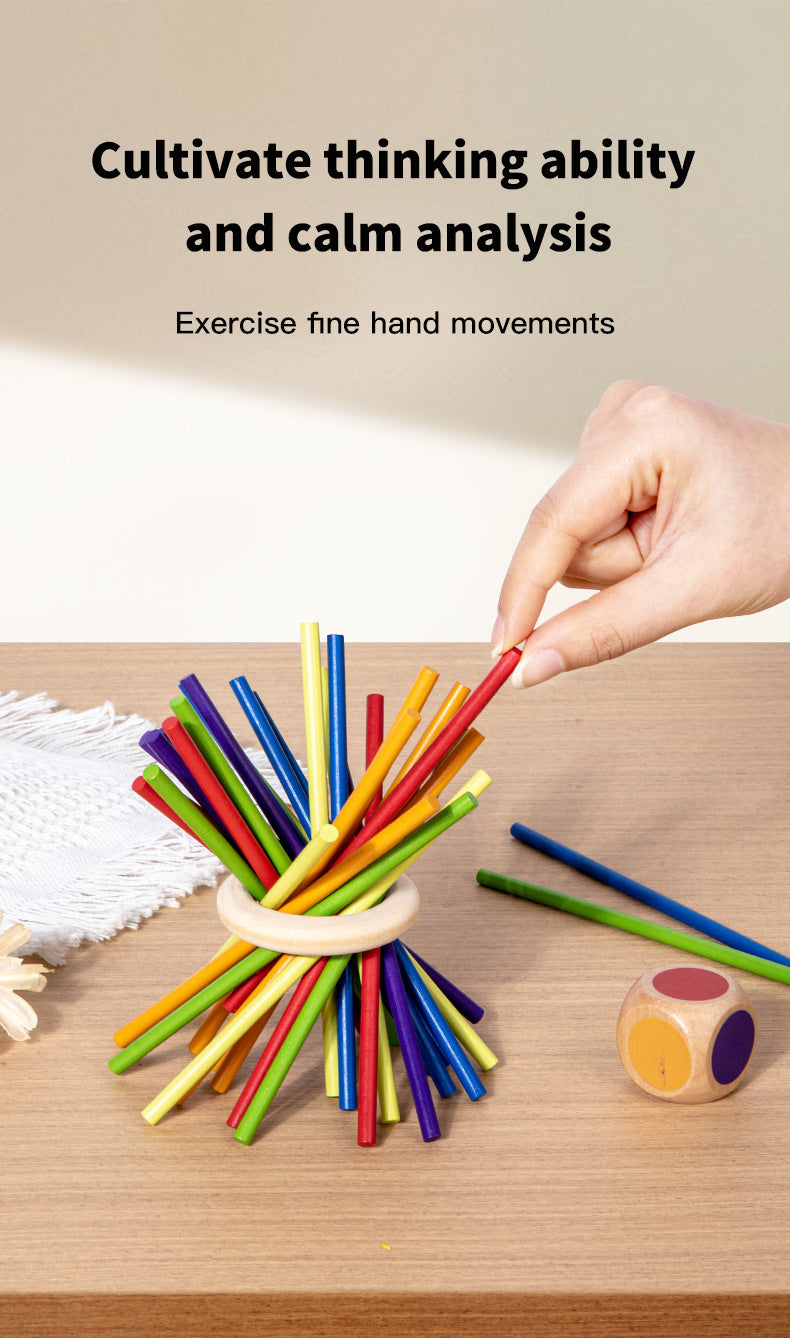 Hatwoo Hexagon Wooden Stick Games, Colorful  Pulling Stick Games, Balance Stick Focus Training Multiplayer Parent-Child Interactive Board Game, Spatial Thinking Educational Toy, Christmas Halloween Gift Fun Family Party Games