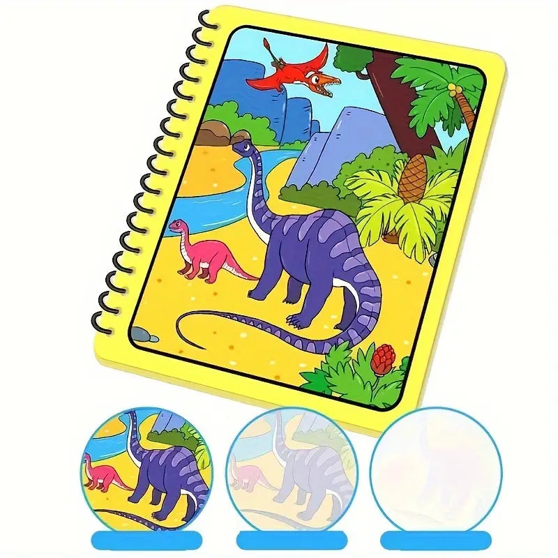 Hatwoo 2 Pack Random Style Magic Water Book With Pen (Random Color), Educational Magic Water Painting Book, Reusable Graffiti Filling Book, Christmas Gift