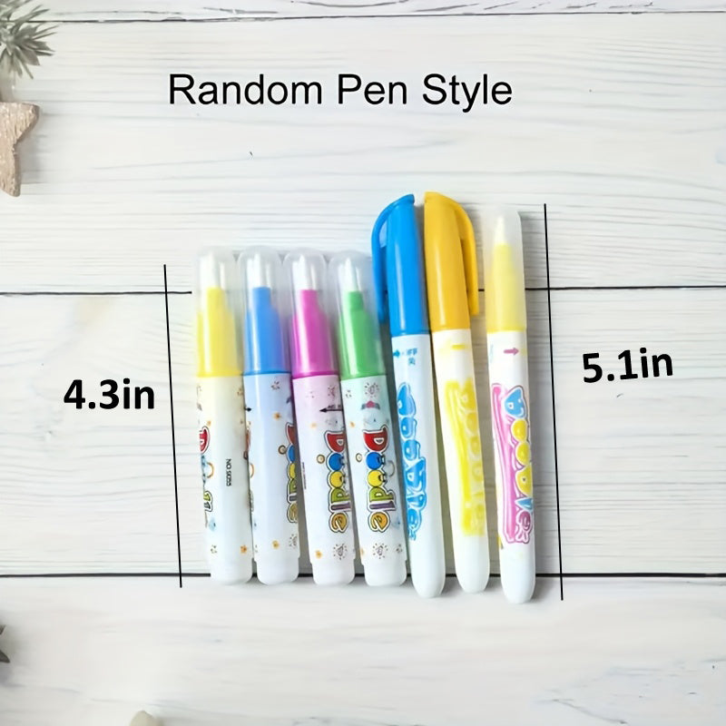 Hatwoo 2 Pack Magic Water Book With Pen (Random Color), Educational Magic Water Painting Book, Reusable Graffiti Filling Book, Christmas Gift
