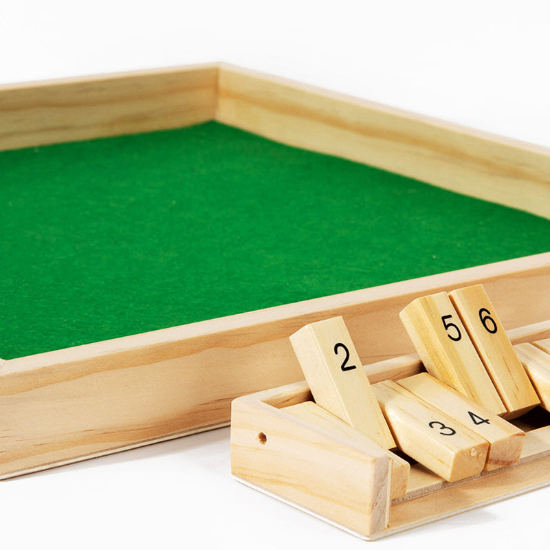 Hatwoo Shut the Box Game,  Wooden Number Flip Board, New Wooden Board Game with 10 Numbers for 4-6 players, Desktop Board Game Flip 10 Numbers for Party Birthday Leisure Time