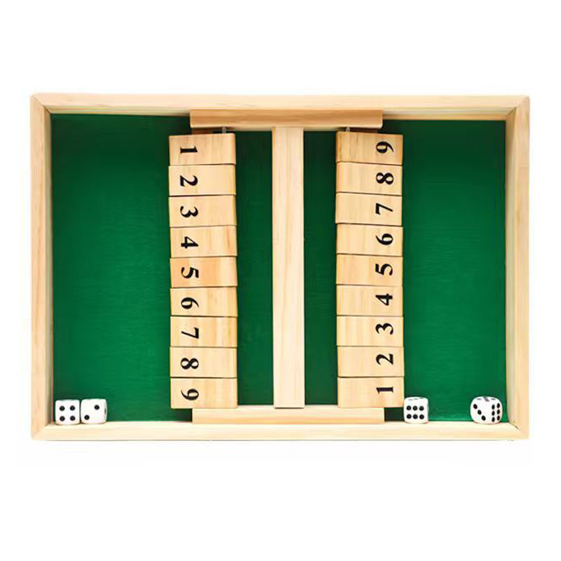 Hatwoo Double-side Wooden Shut the Box Math Board Game with Number Tiles for 2 Players, Ideal for Number Practice Addition Subtraction Skills Educational Family Strategy Game Night Gift
