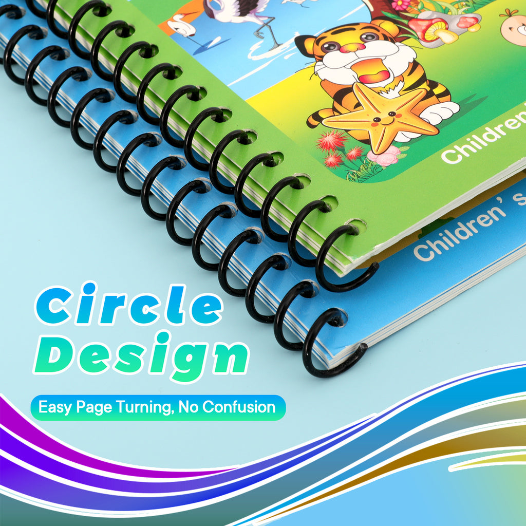 Hatwoo 2 Pack Magic Water Book With Pen (Random Color), Educational Magic Water Painting Book, Reusable Graffiti Filling Book, Christmas Gift