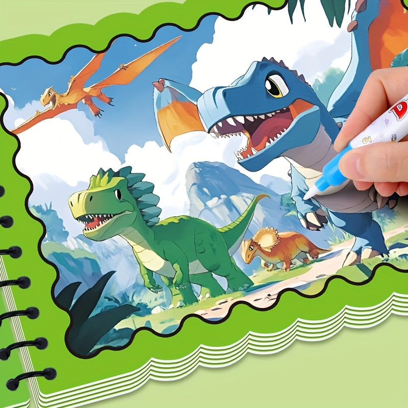 Hatwoo 1 Pack Random Style Magic Water Book With Pen (Random Color), Educational Magic Water Painting Book, Reusable Graffiti Filling Book, Christmas Gift