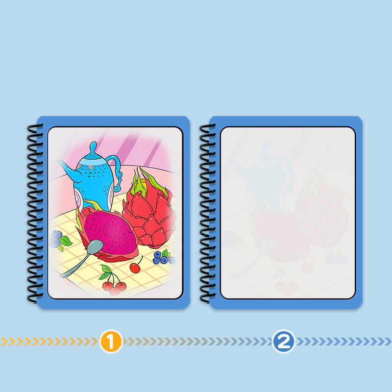 Hatwoo 2 Pack Random Style Magic Water Book With Pen (Random Color), Educational Magic Water Painting Book, Reusable Graffiti Filling Book, Christmas Gift