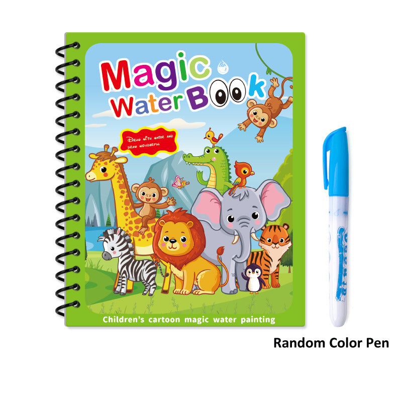 Hatwoo 18 Pack Magic Water Book With Pen (Random Color), Educational Magic Water Painting Book, Reusable Graffiti Filling Book, Christmas Gift