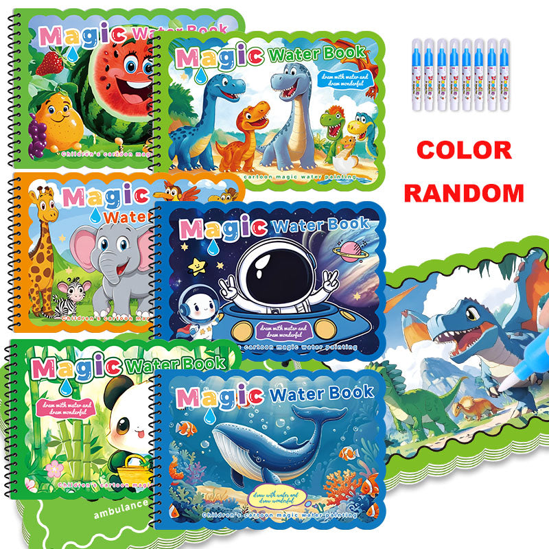 Hatwoo 4 Pack/6 Pack Water Coloring Book for Toddlers 3-5, Water Painting Drawing Book for Educational Learning Kits Gifts, Best Birthday Gifts