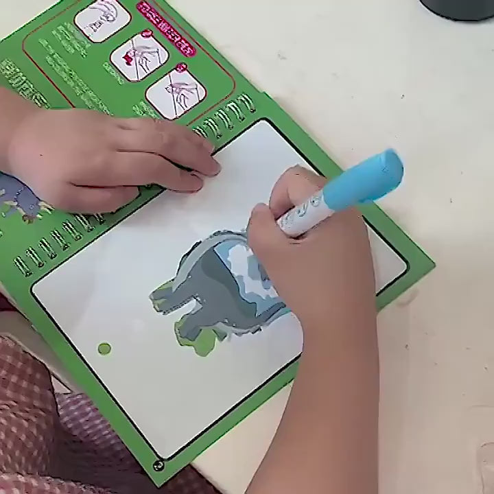 Hatwoo 2 Pack Magic Water Book With Pen (Random Color), Educational Magic Water Painting Book, Reusable Graffiti Filling Book, Christmas Gift